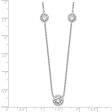 Sterling Silver Cubic Zirconia 18-inch 3-Station Necklace Fashion