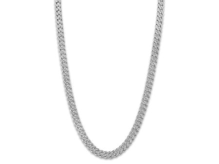 Luxe Layers 1 CTW Diamond Cuban Link 24-inch Chain in Rhodium Plated Sterling Silver Online Sale