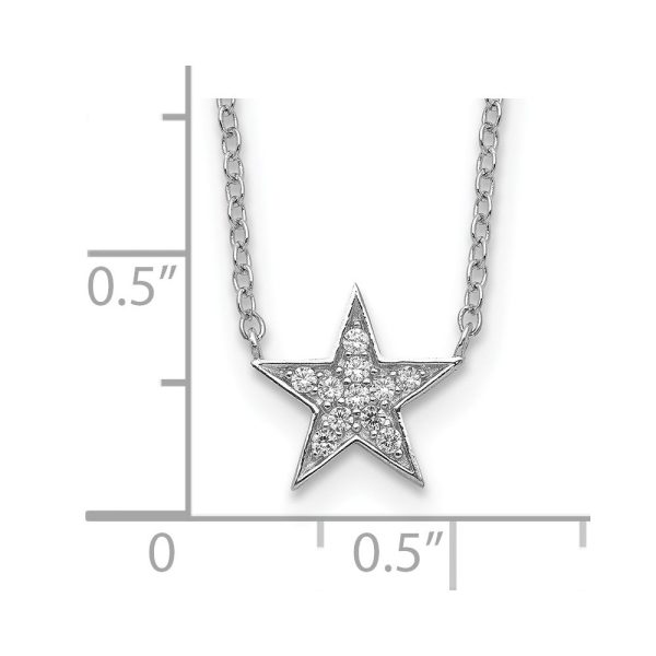 Sterling Silver Cubic Zirconia 18-inch Star Necklace on Sale