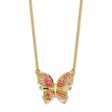 14KT Yellow Gold 18-inch Butterfly Necklace For Cheap