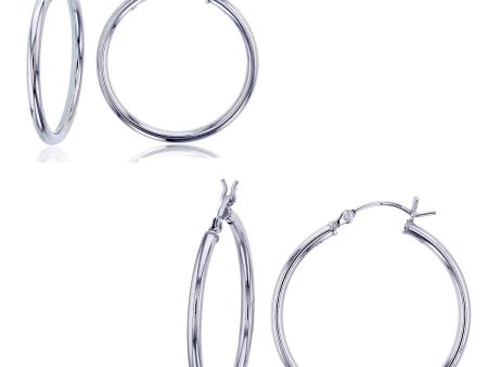 Sterling Silver Hoop 20MM & 30MM 2-Pair Earrings Online now