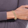 14KT Gold Tri-Color 8-inch 1MM Bangle Seminario Bracelet Hot on Sale