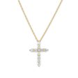 EcoLove 10KT Yellow Gold 1 2 CTW Lab Grown Diamond 18-inch Cross Pendant For Discount