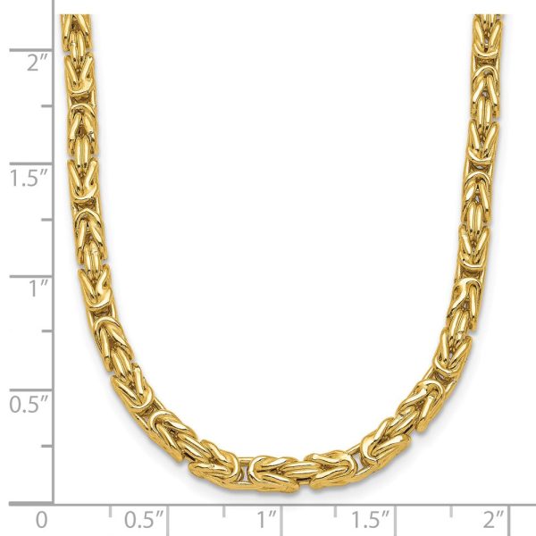 14KT Yellow Gold 18-inch 3.5MM Byzantine Link Necklace Hot on Sale