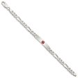 Sterling Silver 8.5-inch 6.5MM Medical Figaro ID Bracelet Online now