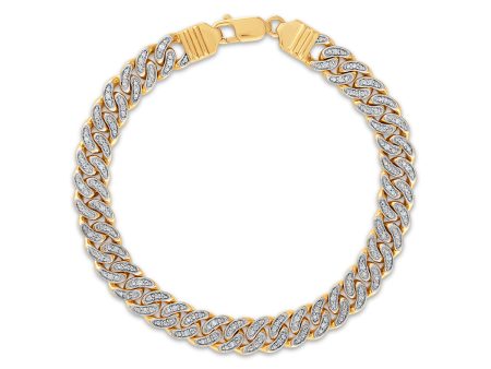 Luxe Layers 1 3 CTW Diamond Cuban Link 8.5-inch Bracelet in Yellow Gold Plated Sterling Silver Discount