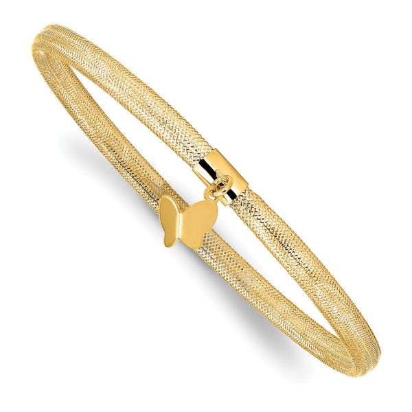 14KT Yellow Gold 3.75MM Stretch Butterfly Bracelet For Cheap