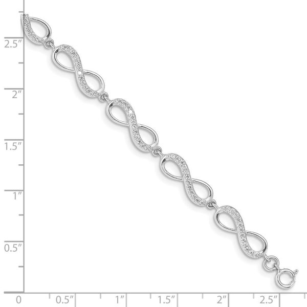 Sterling Silver Cubic Zirconia 7-inch Infinity Bracelet Online Sale