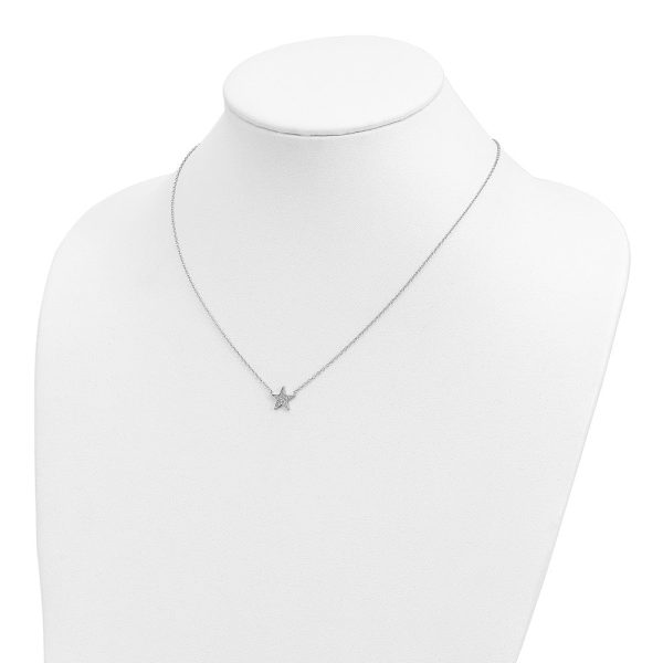 Sterling Silver Cubic Zirconia 18-inch Star Necklace on Sale