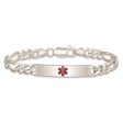 Sterling Silver 8.5-inch 6.5MM Medical Figaro ID Bracelet Online now