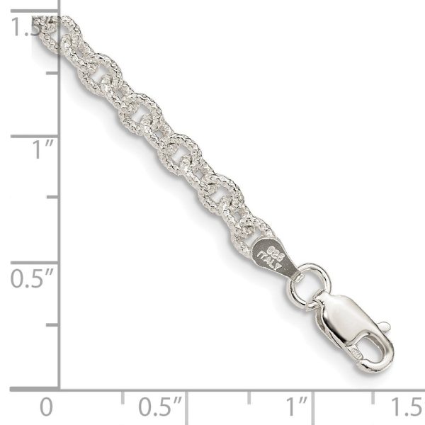 Sterling Silver 8-inch 3.75MM Lobster Clasp Fancy Rolo Bracelet Sale