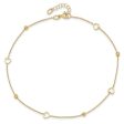 14KT Yellow Gold 10-inch Diamond-cut Heart Anklet Online