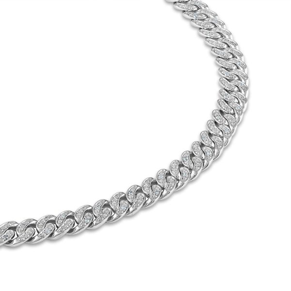 Luxe Layers 1 CTW Diamond Cuban Link 24-inch Chain in Rhodium Plated Sterling Silver Online Sale