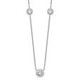 Sterling Silver Cubic Zirconia 18-inch 3-Station Necklace Fashion