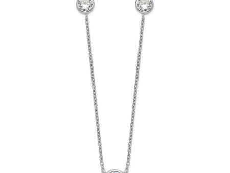 Sterling Silver Cubic Zirconia 18-inch 3-Station Necklace Fashion