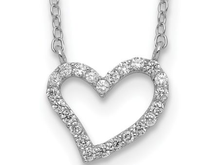 Sterling Silver Cubic Zirconia 18-inch Heart Necklace Online