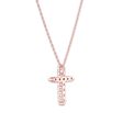 EcoLove 10KT Rose Gold 1 2 CTW Lab Grown Diamond 18-inch Cross Pendant Hot on Sale