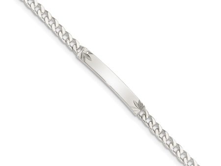 Sterling Silver 8-inch 3MM Lobster Clasp Curb ID Bracelet Online Hot Sale