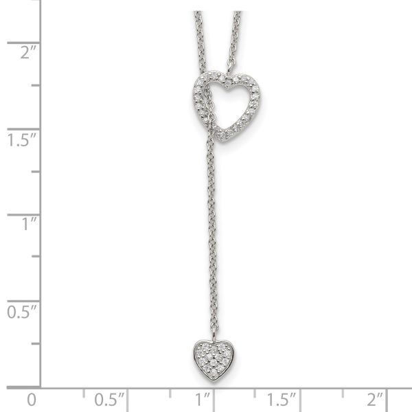 Heart String Sterling Silver Cubic Zirconia Heart Necklace Online now