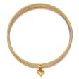 14KT Gold Tri-Color 8-inch 1MM Bangle Seminario Bracelet Hot on Sale