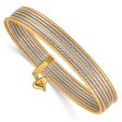 14KT Gold Tri-Color 8-inch 1MM Bangle Seminario Bracelet Hot on Sale