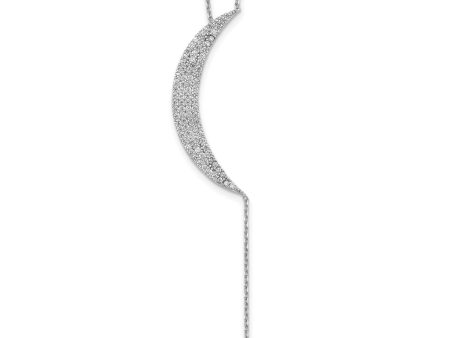 Sterling Silver Cubic Zirconia 16-inch Celestial Moon and Star Necklace Sale