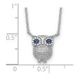 Sterling Silver Blue Sapphire 16-inch Owl Necklace Supply