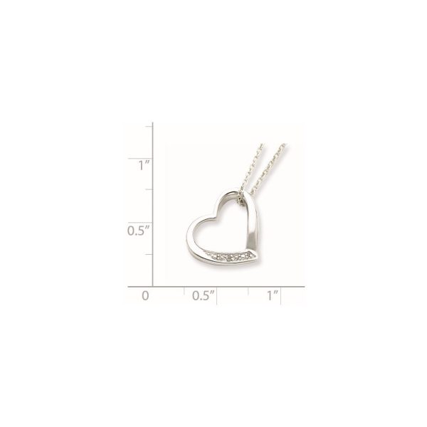 1 100 CTW Diamond Heart 18-inch Necklace in Sterling Silver Online