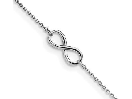 14KT White Gold 9-inch 2.5MM Infinity Anklet Online Sale