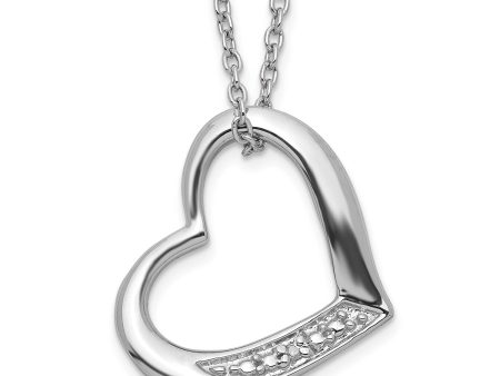 1 100 CTW Diamond Heart 18-inch Necklace in Sterling Silver Online