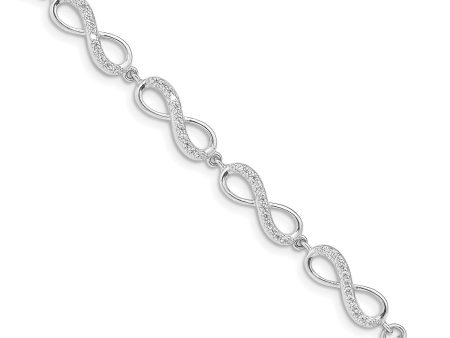 Sterling Silver Cubic Zirconia 7-inch Infinity Bracelet Online Sale