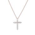 EcoLove 10KT Rose Gold 1 2 CTW Lab Grown Diamond 18-inch Cross Pendant Hot on Sale