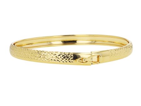 10KT Yellow Gold 7-inch 6MM Bangle Bracelet For Discount