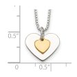 Two Tone Heart in Heart Sterling Silver 18-inch Necklace Fashion