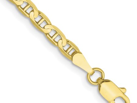 10KT Yellow Gold 7-inch 3MM Anchor Link Bracelet Online Sale