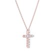 EcoLove 10KT Rose Gold 1 2 CTW Lab Grown Diamond 18-inch Cross Pendant Hot on Sale