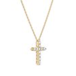 EcoLove 10KT Yellow Gold 1 2 CTW Lab Grown Diamond 18-inch Cross Pendant For Discount