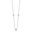 Sterling Silver Cubic Zirconia 18-inch 3-Station Necklace Fashion