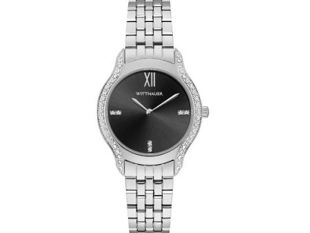 Wittnauer Diamond Accent with 30MM Black Round Dial Stainless Steel Watch Band. WN4116 Supply