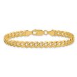 10KT Yellow Gold 9-inch 6.25MM Flat Beveled Curb Bracelet Online now