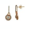 1 2 CTW Diamond Drop & Dangle Halo Earrings in 10KT Rose Gold For Cheap