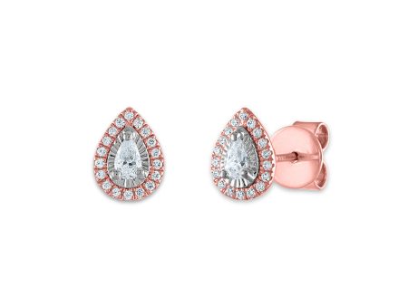 1 3 CTW Diamond Halo Stud Earrings in 10KT Rose Gold Online