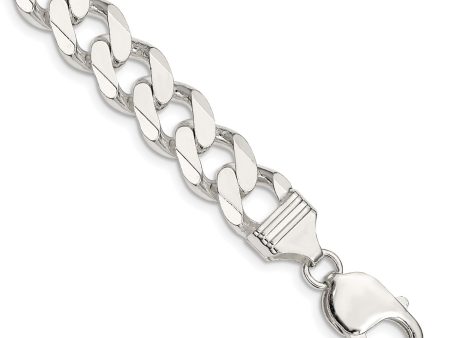 Sterling Silver 9-inch 11MM Lobster Clasp Curb Bracelet For Sale