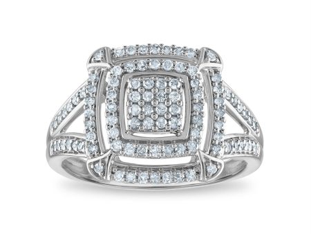 1 2 CTW Diamond Fashion Ring in Rhodium Plated Sterling Silver Sale