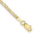 10KT Yellow Gold 8-inch 2.2MM Lobster Clasp Figaro Bracelet Cheap