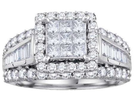 2 CTW Diamond Engagement Ring in 10KT White Gold Online