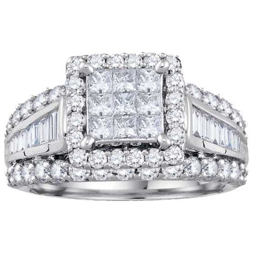 2 CTW Diamond Engagement Ring in 10KT White Gold Online