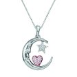 1 10 CTW Diamond I Love You To The Moon And Back 18-inch Pendant in Sterling Silver on Sale