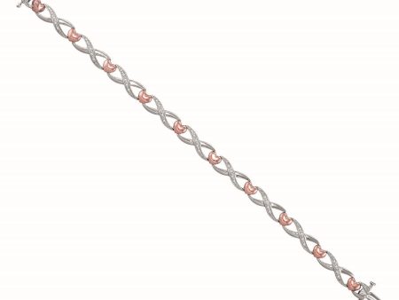 1 10 CTW Diamond Heart Infinity 7-inch Bracelet in Sterling Silver Supply