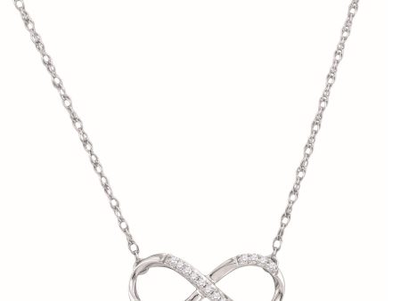 1 10 CTW Diamond Infinity 18-inch Pendant in Sterling Silver Hot on Sale